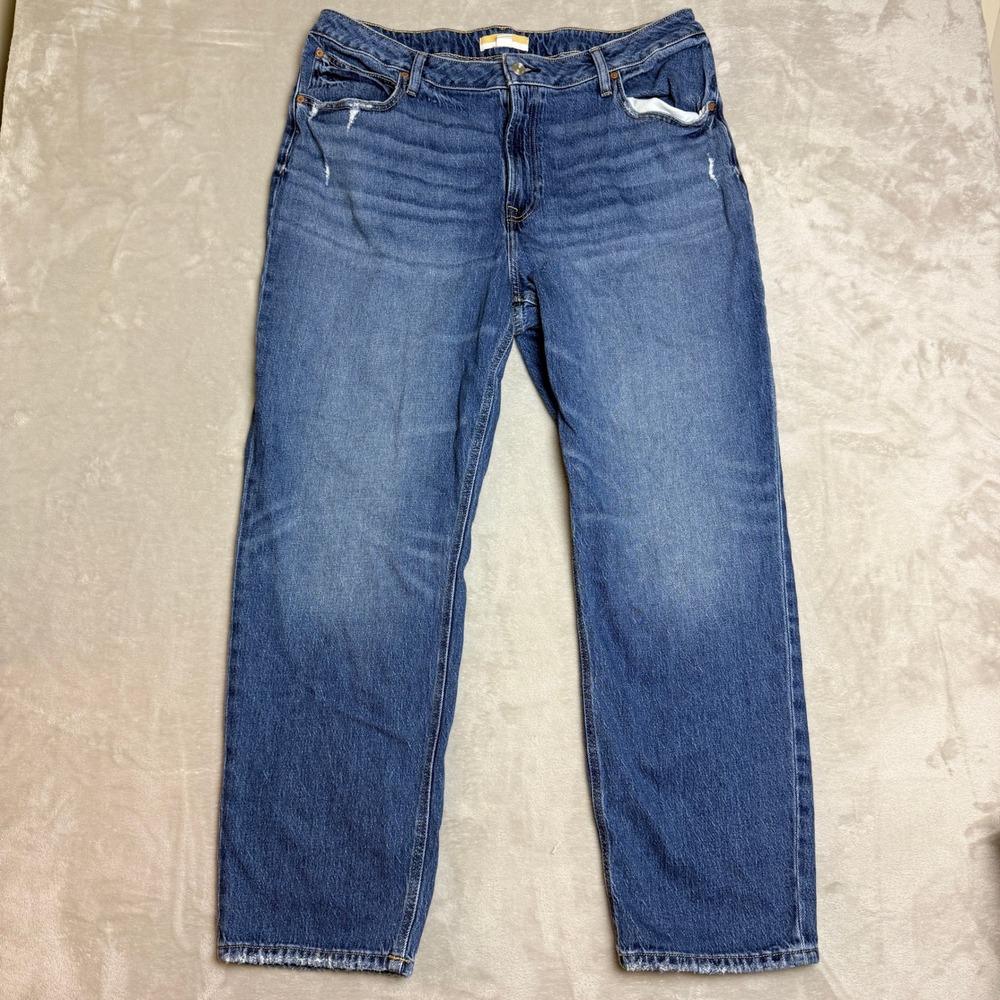 Maurices Legacy Straight Jeans Women 18W Blue High Rise Curvy Fit Distressed Mom